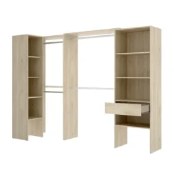 Cabina armadio angolare 248x187h cm 4 scomparti rovere noce Rincon
