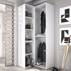 Cabina armadio angolare 85x205h cm bianco rovere Vixa