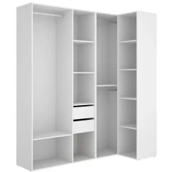 Cabina armadio angolare 183x205h cm con cassetti bianco rovere Vixa