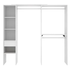 Cabina armadio angolare 137x187h cm con cassetti bianco Kora