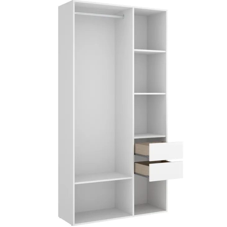 Cabina armadio 98x205h cm 2 cassetti con appendiabiti bianco rovere Vixa