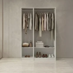 Cabina armadio 120x201h cm con appendiabiti bianco frassinato Dulcinea