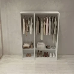 Cabina armadio 120x201h cm con appendiabiti bianco frassinato Dulcinea