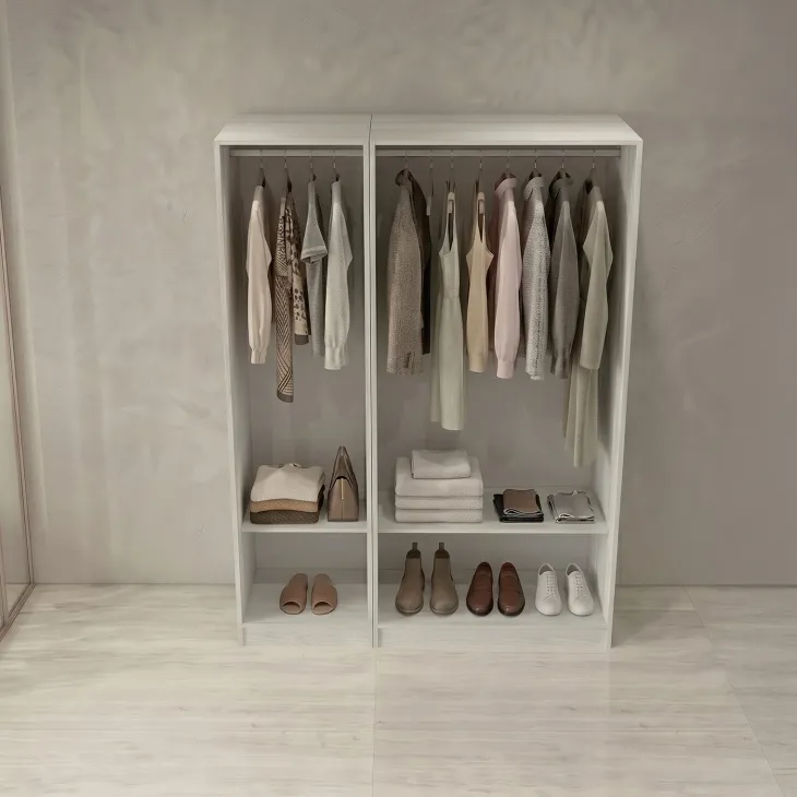 Cabina armadio 120x201h cm con appendiabiti bianco frassinato Dulcinea
