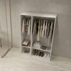 Cabina armadio 120x201h cm con appendiabiti bianco frassinato Dulcinea