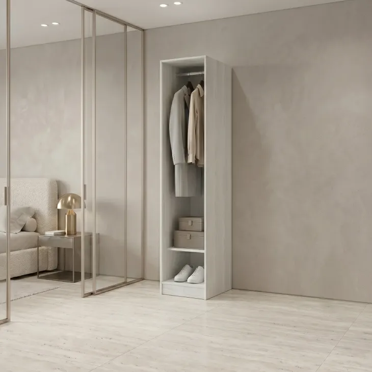 Cabina armadio 40x201h cm con appendiabiti bianco frassinato Dulcinea