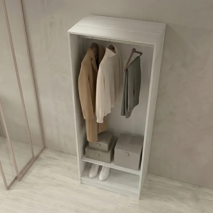 Cabina armadio 80x201h cm con appendiabiti bianco frassinato Dulcinea