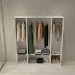 Cabina armadio 160x201h cm con appendiabiti bianco frassinato Dulcinea 3