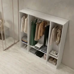 Cabina armadio 160x201h cm con appendiabiti bianco frassinato Dulcinea 3