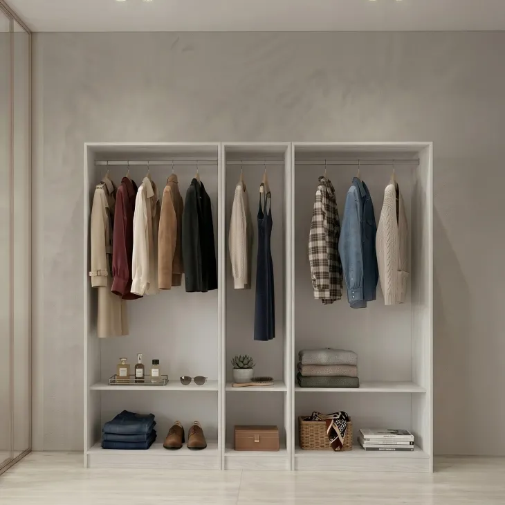 Cabina armadio 200x201h cm con appendiabiti bianco frassinato Dulcinea