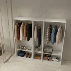 Cabina armadio 200x201h cm con appendiabiti bianco frassinato Dulcinea