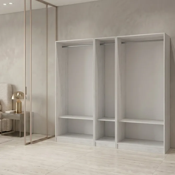 Cabina armadio 200x201h cm con appendiabiti bianco frassinato Dulcinea