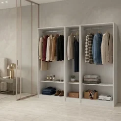 Cabina armadio 200x201h cm con appendiabiti bianco frassinato Dulcinea