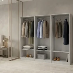 Cabina armadio 240x201h cm con appendiabiti bianco frassinato Dulcinea