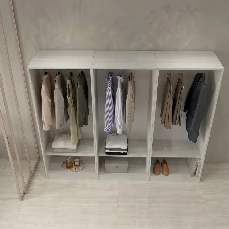 Cabina armadio 240x201h cm con appendiabiti bianco frassinato Dulcinea