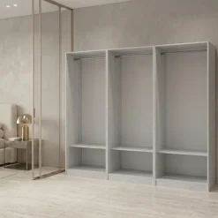 Cabina armadio 240x201h cm con appendiabiti bianco frassinato Dulcinea