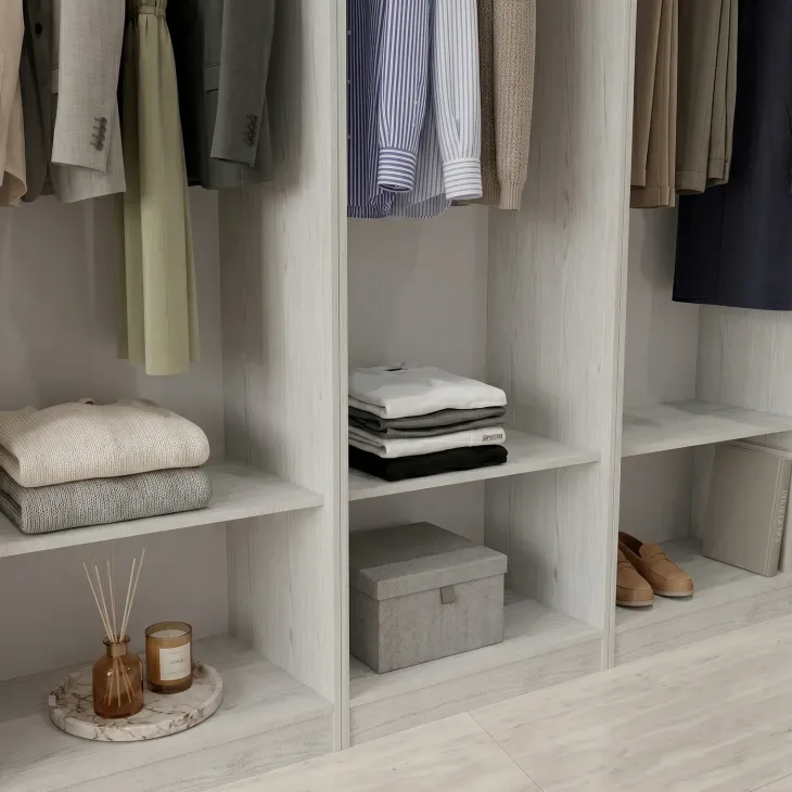 Cabina armadio 240x201h cm con appendiabiti bianco frassinato Dulcinea