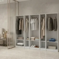 Cabina armadio 320x201h cm con appendiabiti bianco frassinato Dulcinea