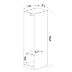 Cabina armadio 320x201h cm con appendiabiti bianco frassinato Dulcinea
