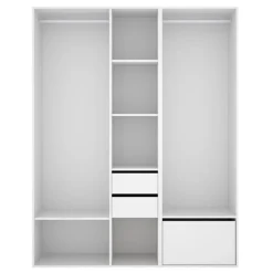 Cabina armadio 158x205h cm con 2 cassetti e scarpiera bianco rovere Vixa