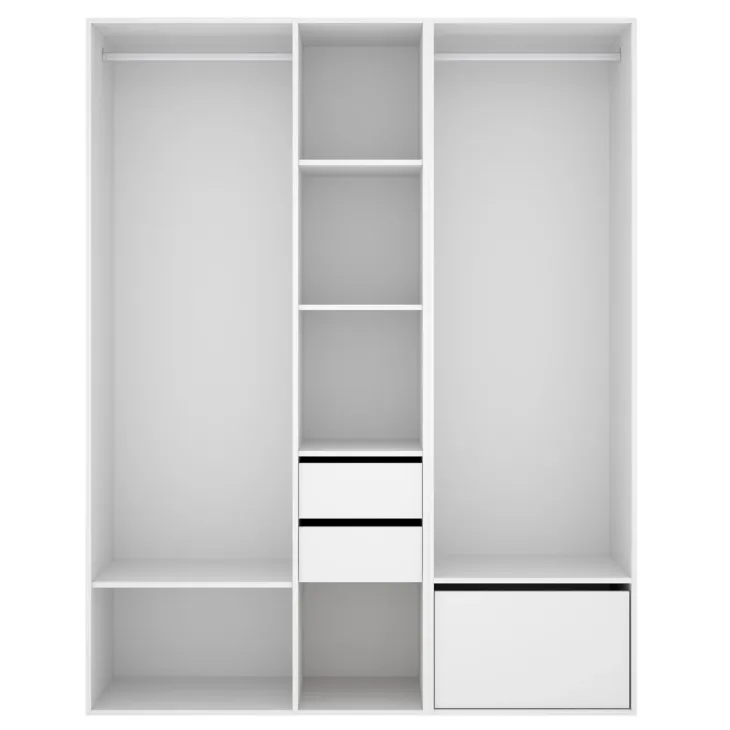 Cabina armadio 158x205h cm con 2 cassetti e scarpiera bianco rovere Vixa