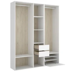 Cabina armadio 158x205h cm con 2 cassetti e scarpiera bianco rovere Vixa
