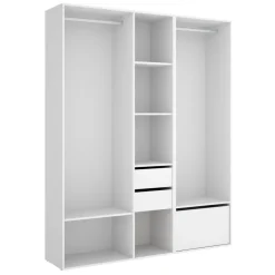 Cabina armadio 158x205h cm con 2 cassetti e scarpiera bianco rovere Vixa