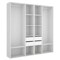 Cabina armadio 196x205h cm con 4 cassetti bianco rovere Vixa