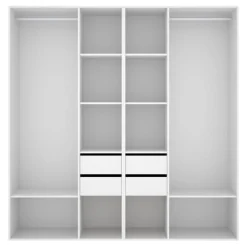 Cabina armadio 196x205h cm con 4 cassetti bianco rovere Vixa