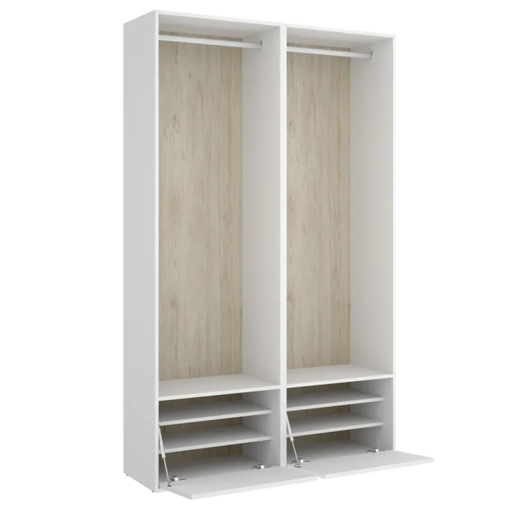 Cabina armadio 120x205h cm con scarpiera bianco rovere Vixa