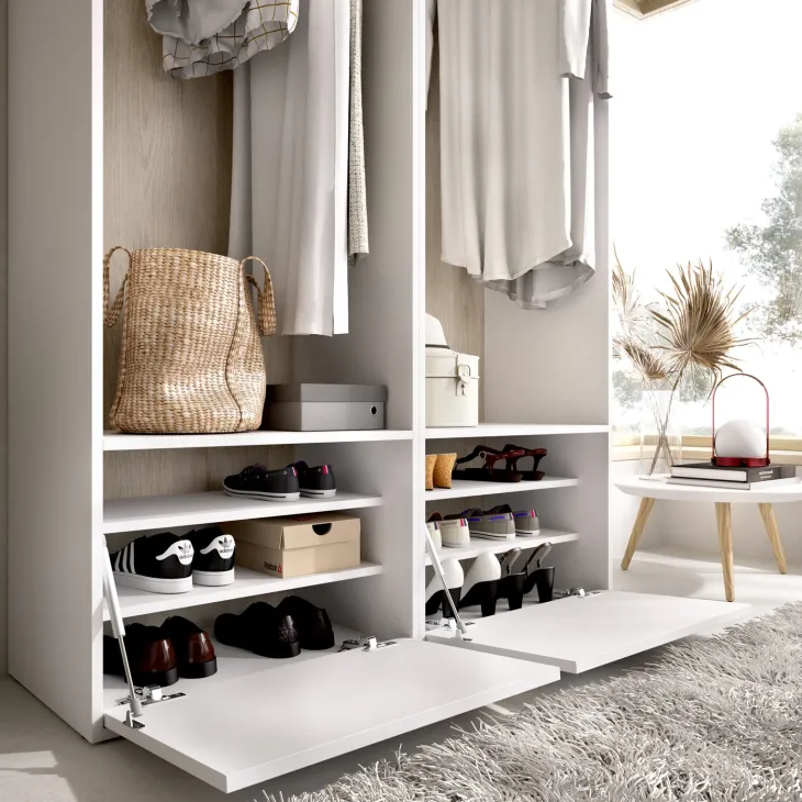 Cabina armadio 120x205h cm con scarpiera bianco rovere Vixa