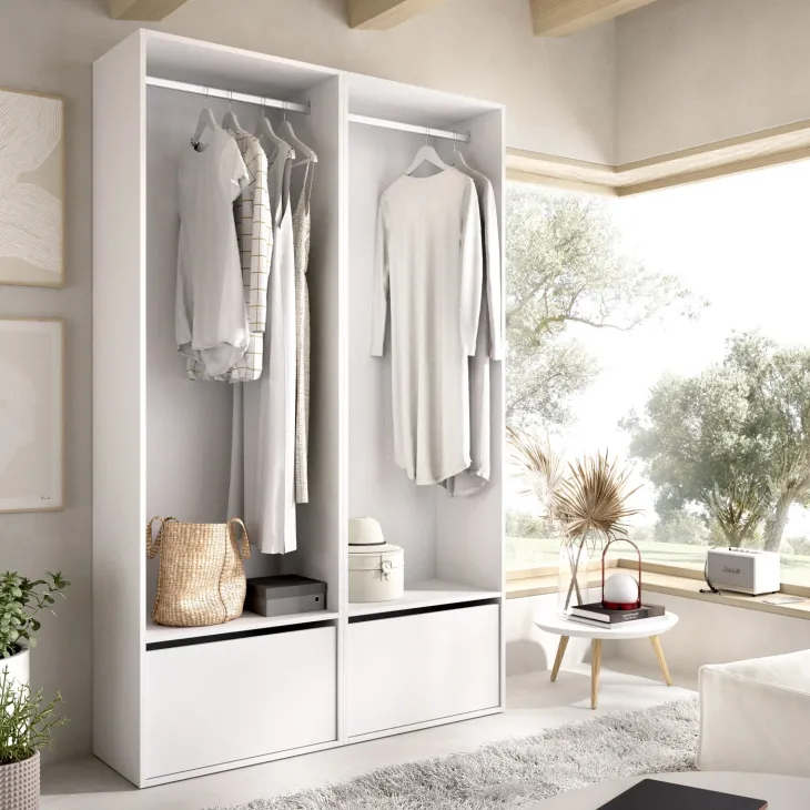 Cabina armadio 120x205h cm con scarpiera bianco rovere Vixa