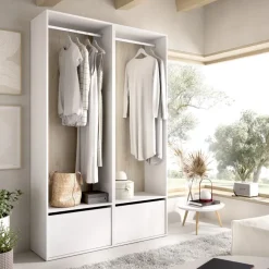 Cabina armadio 120x205h cm con scarpiera bianco rovere Vixa