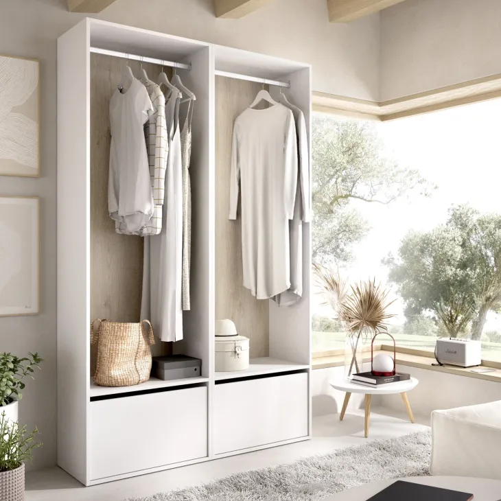 Cabina armadio 120x205h cm con scarpiera bianco rovere Vixa