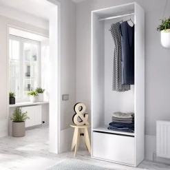 Cabina armadio 60x205h cm con scarpiera bianco rovere Vixa