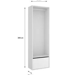 Cabina armadio 60x205h cm con scarpiera bianco rovere Vixa