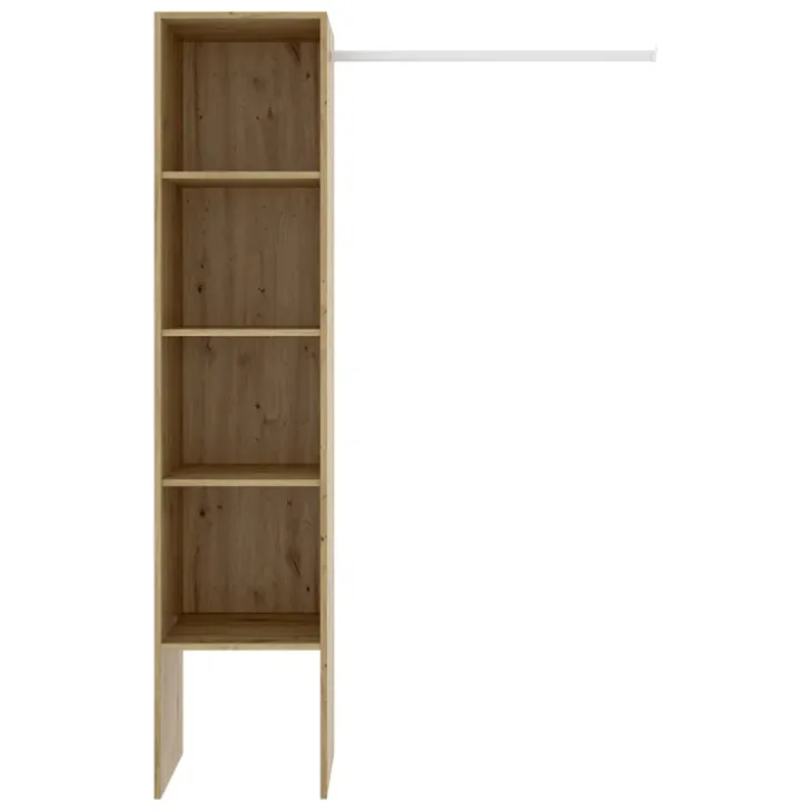 Cabina armadio 138x185h cm 4 ripiani con appendiabiti rovere noce Fernando