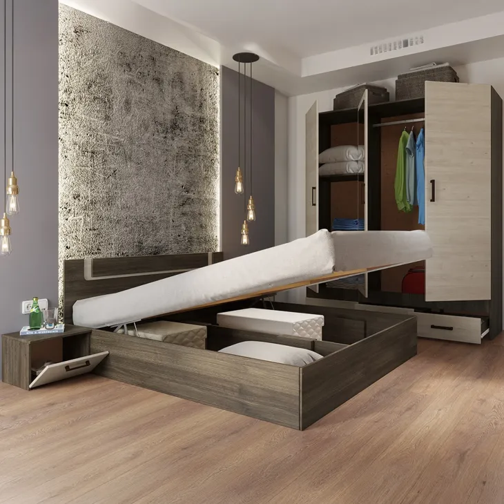 Camera completa matrimoniale con comò moderna rovere scuro e chiaro Rovigo