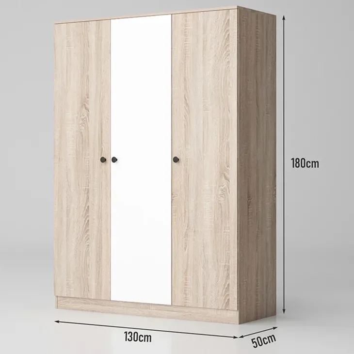 Camera completa matrimoniale con contenitore rovere bianco opaco Vieste