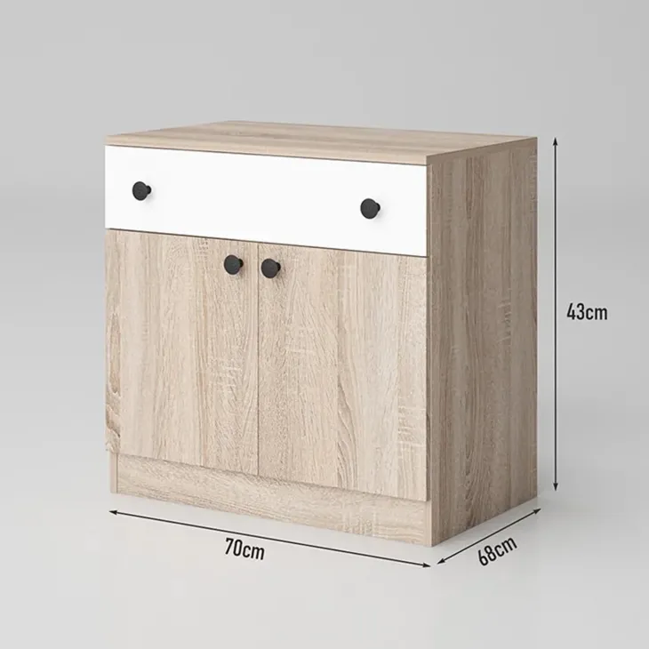 Camera completa matrimoniale con contenitore rovere bianco opaco Vieste