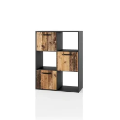 Camera da letto completa 2 letti singoli grafite rovere rustico Fada