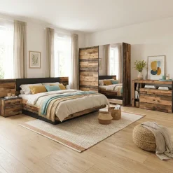 Camera da letto completa matrimoniale legno vecchio antico nero Lubiana