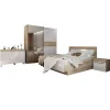 Camera da letto completa matrimoniale bianco lucido rovere sonoma Monaco