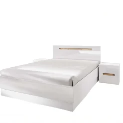 Camera da letto matrimoniale completa bianco lucido noce Biancastagno