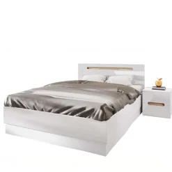 Camera da letto matrimoniale completa bianco lucido noce Biancastagno