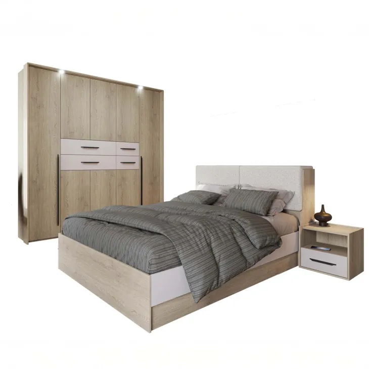 Camera da letto matrimoniale completa rovere tortora Pienza