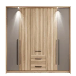 Camera da letto matrimoniale completa moderna rovere tortora Amelia