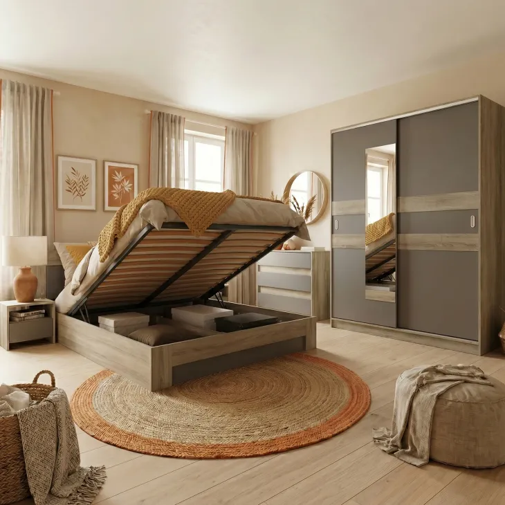 Camera da letto moderna completa matrimoniale rovere grigio Altea