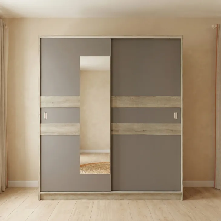 Camera da letto moderna completa matrimoniale rovere grigio Altea
