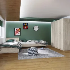 Camera doppio letto completa moderna rovere sonoma Malcom